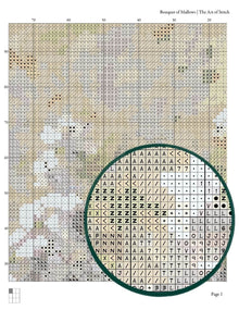Bouquet of Mallows Cross Stitch Pattern