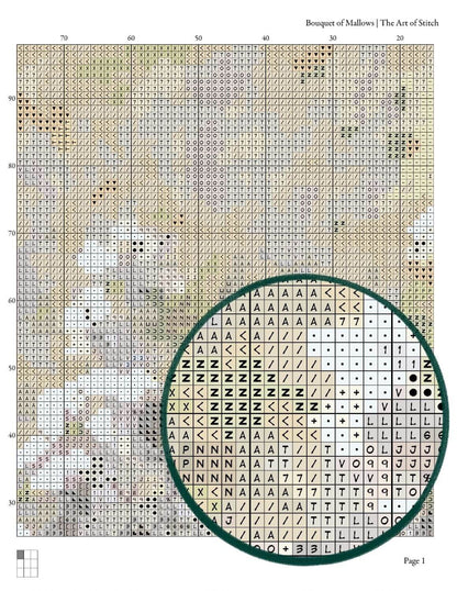 Bouquet of Mallows Cross Stitch Kit