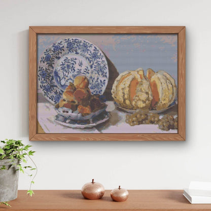Still Life with Melon and Grapes Cross Stitch Kit