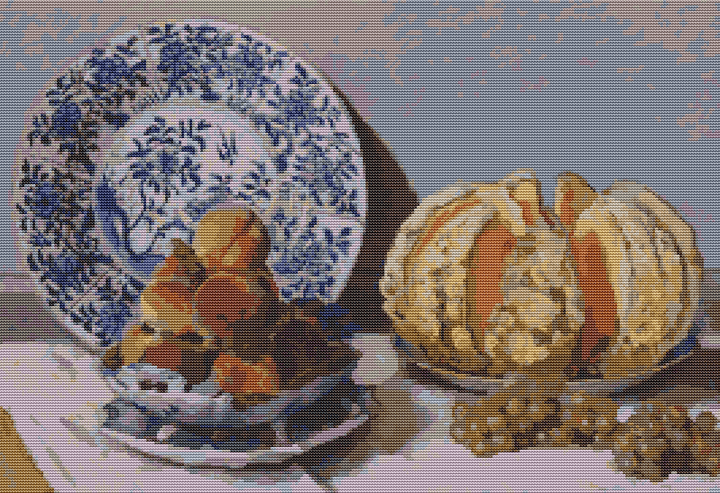 Still Life with Melon and Grapes Cross Stitch Kit | Claude Monet