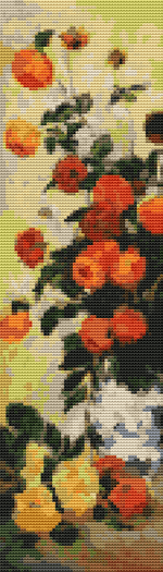 Dahlias II Cross Stitch Pattern by Claude Monet
