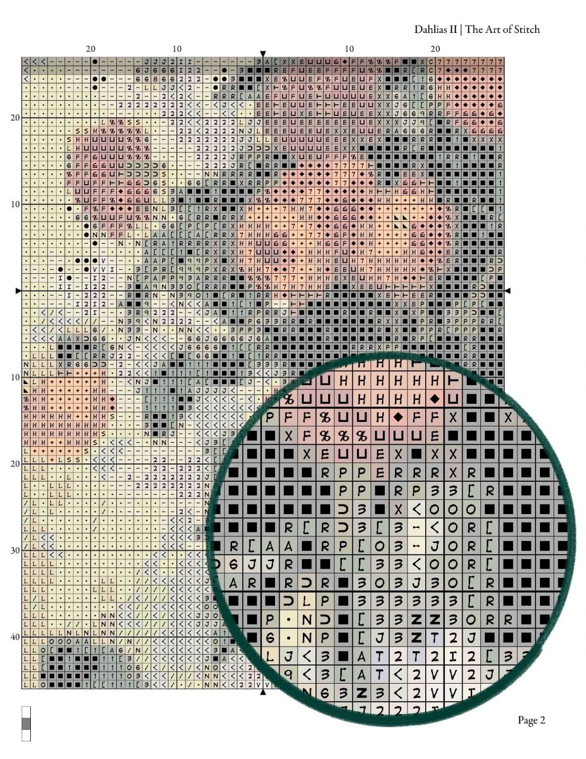 Dahlias II Cross Stitch Pattern