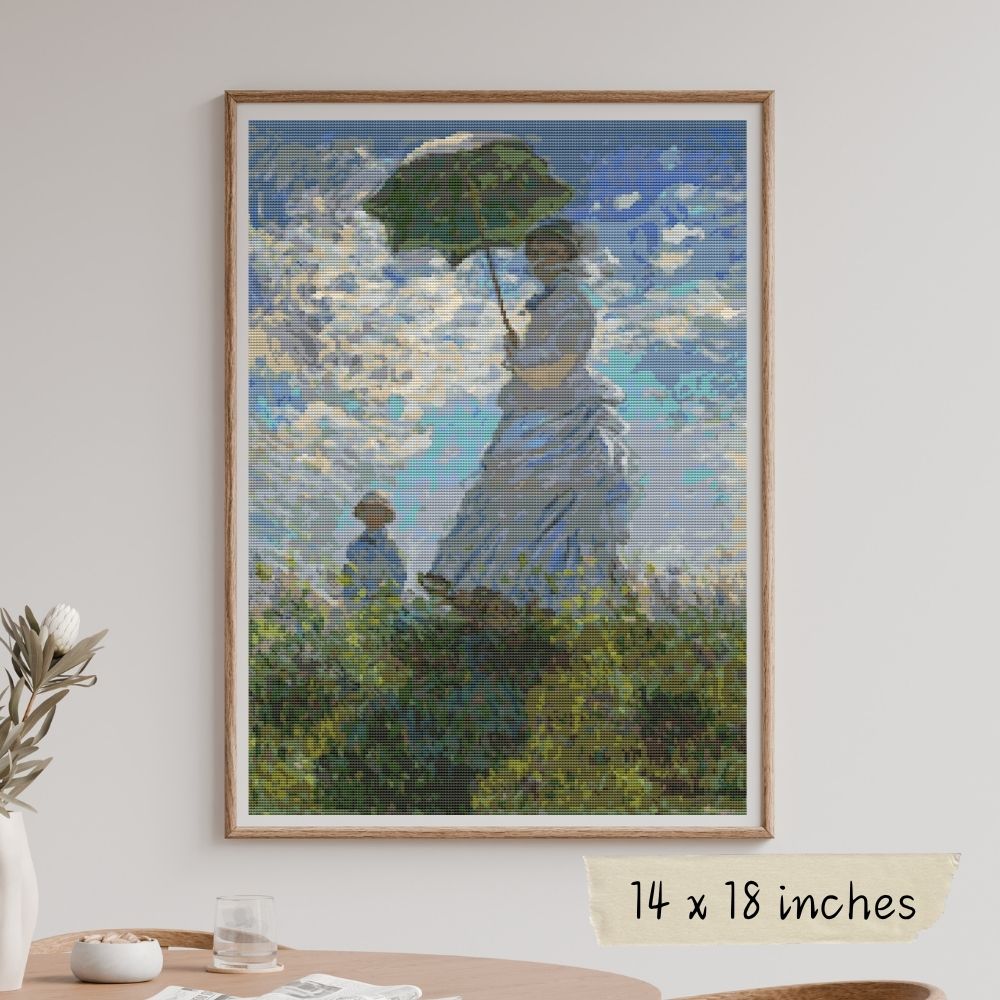 Woman with a Parasol Cross Stitch Pattern