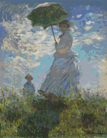 Woman with a Parasol Cross Stitch Pattern