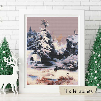 Winter in the Rockies Cross Stitch Pattern