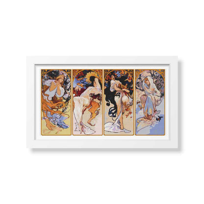 Four Seasons Cross Stitch Pattern | Alphonse Mucha