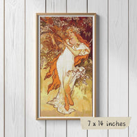 Spring Cross Stitch Kit - Premium Cross Stitch Kit - Alphonse Mucha
