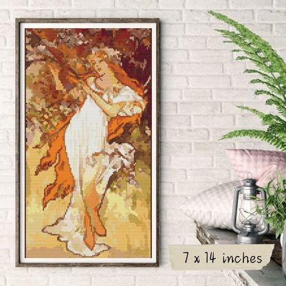 Mucha's The Four Seasons Series Cross Stitch Kit | Alphonse Mucha