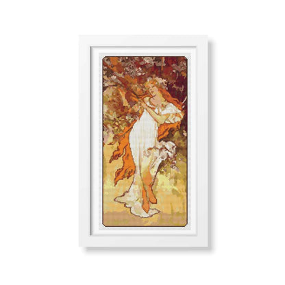 Spring Cross Stitch Pattern | Alphonse Mucha