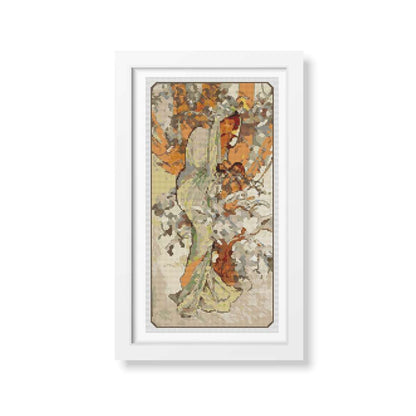 Winter Cross Stitch Kit | Alphonse Mucha