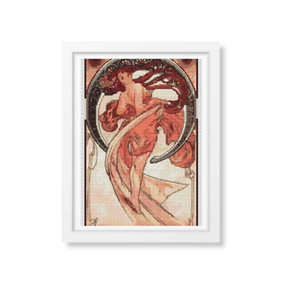 Dance Cross Stitch Pattern | Alphonse Mucha