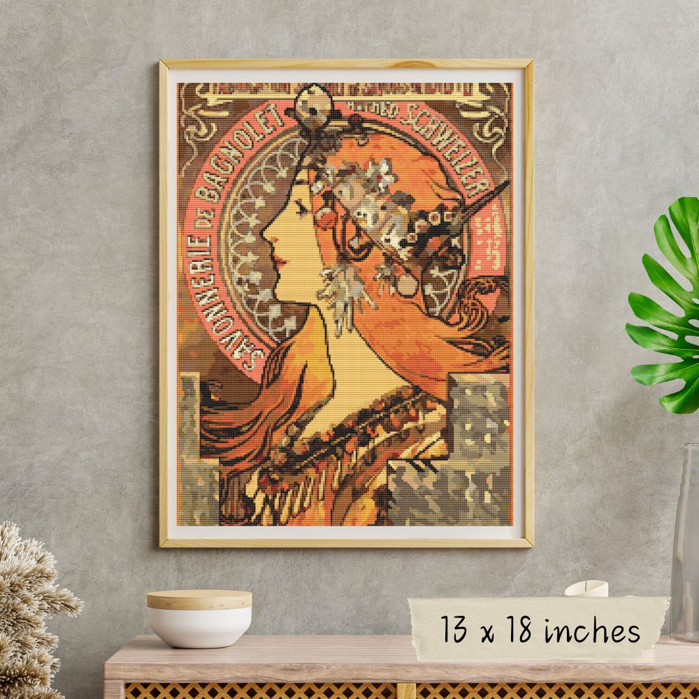 Savonnerie de Bagnolet Cross Stitch Pattern | Alphonse Mucha