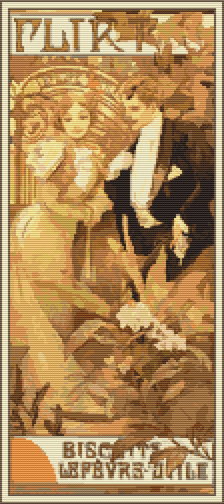 Flirt Cross Stitch Pattern by Alphonse Mucha