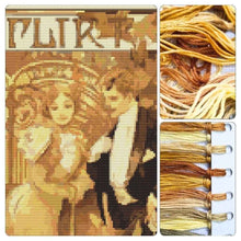 Flirt Cross Stitch Kit - Premium Cross Stitch Kit - Alphonse Mucha