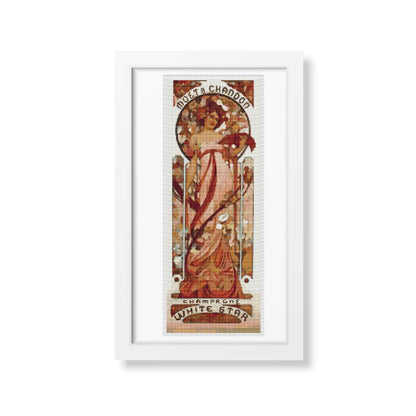 White Star Cross Stitch Kit | Alphonse Mucha