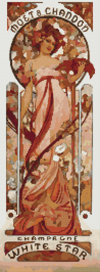 White Star Cross Stitch Kit | Alphonse Mucha