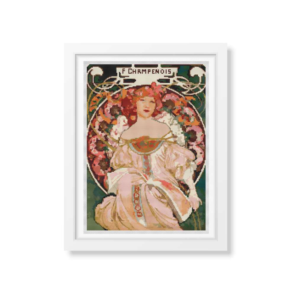 Champenois Cross Stitch Kit | Alphonse Mucha