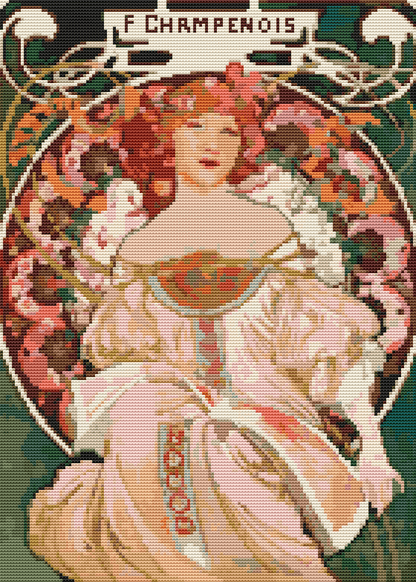 Champenois Cross Stitch Kit | Alphonse Mucha