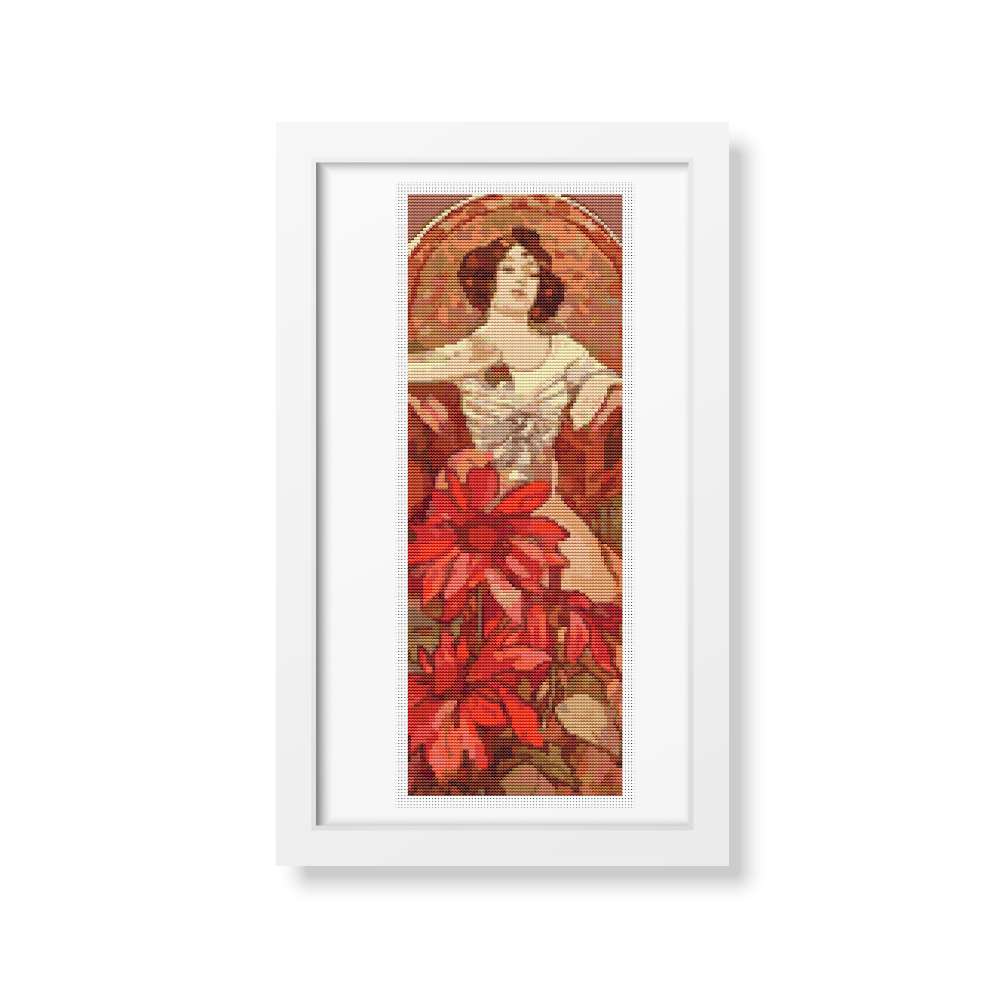 Ruby Cross Stitch Kit | Alphonse Mucha