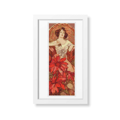 Ruby Cross Stitch Kit | Alphonse Mucha