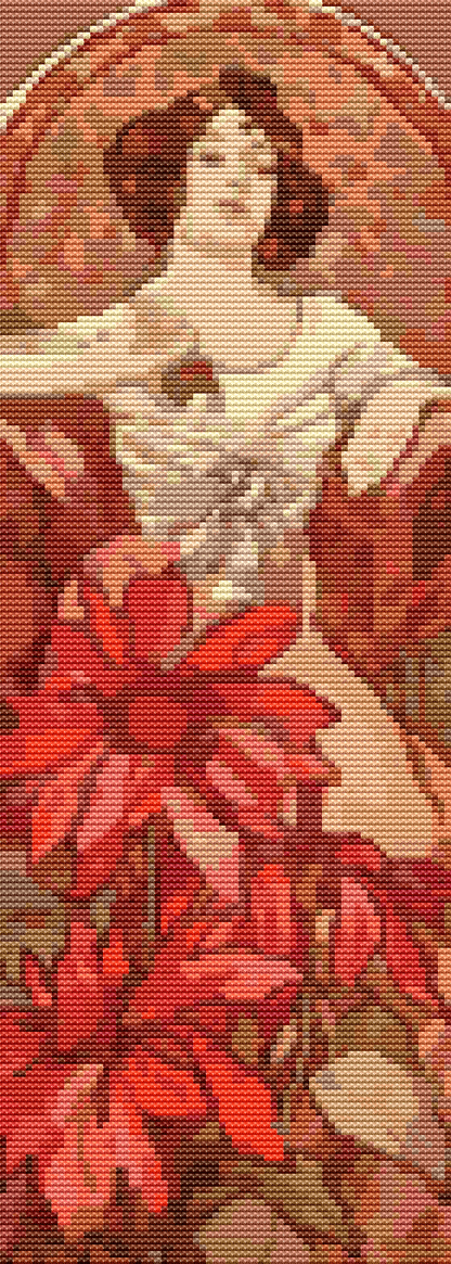 Ruby Cross Stitch Kit | Alphonse Mucha