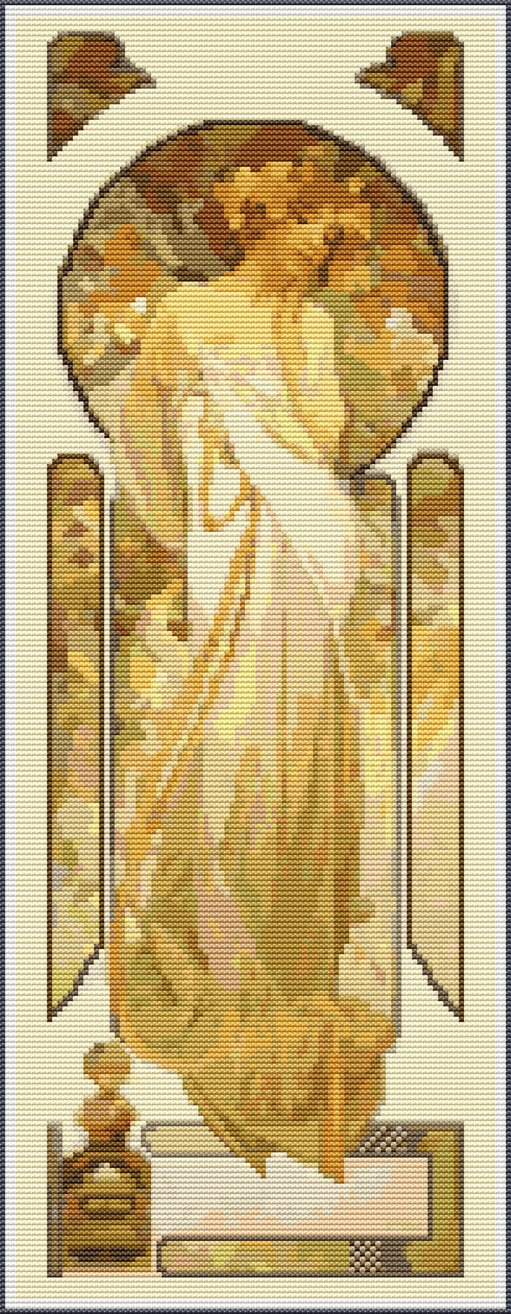 Lady Sylvanis Essence Cross Stitch Pattern by Alphonse Mucha