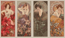 The Four Gemstones Cross Stitch Kit | Alphonse Mucha