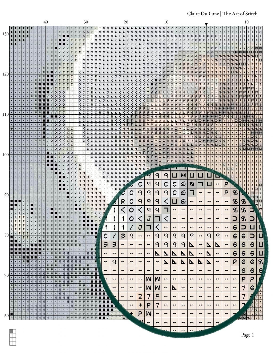 Claire Du Lune Cross Stitch Pattern
