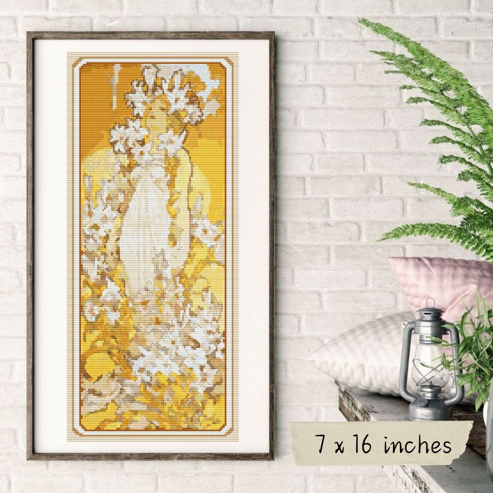 Lily Cross Stitch Kit | Alphonse Mucha