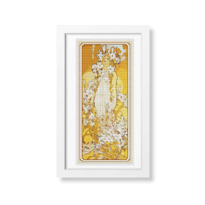 Lily Cross Stitch Kit | Alphonse Mucha