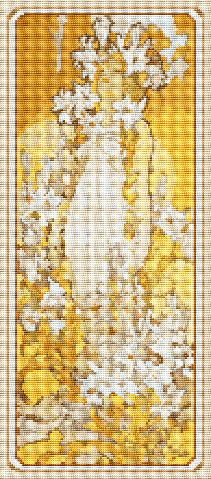 Lily Cross Stitch Pattern - Premium Cross Stitch Pattern - Alphonse Mucha