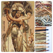 Theophile Roederer's Champagne Cross Stitch Kit - Premium Cross Stitch Kit - Alphonse Mucha
