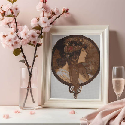 Byzantine Heads: Brunette Cross Stitch Pattern
