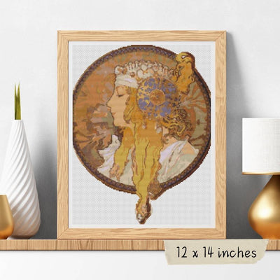 Byzantine Heads: Blonde Cross Stitch Pattern