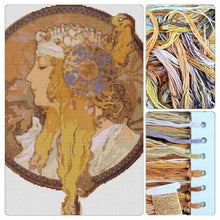 Byzantine Heads: Blonde Cross Stitch Kit - Premium Cross Stitch Kit - Alphonse Mucha