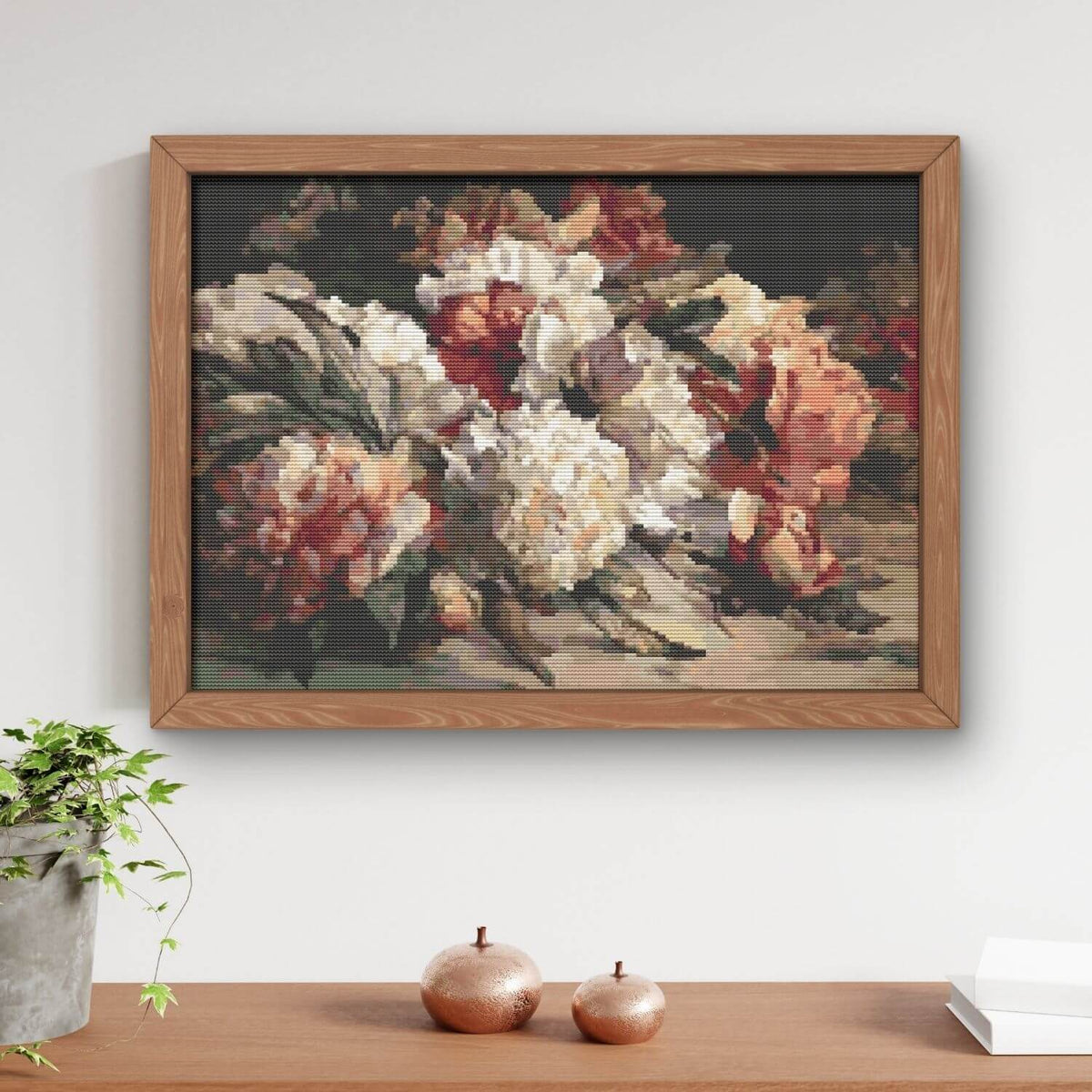 Peonies Cross Stitch Pattern