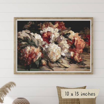 Peonies Cross Stitch Kit
