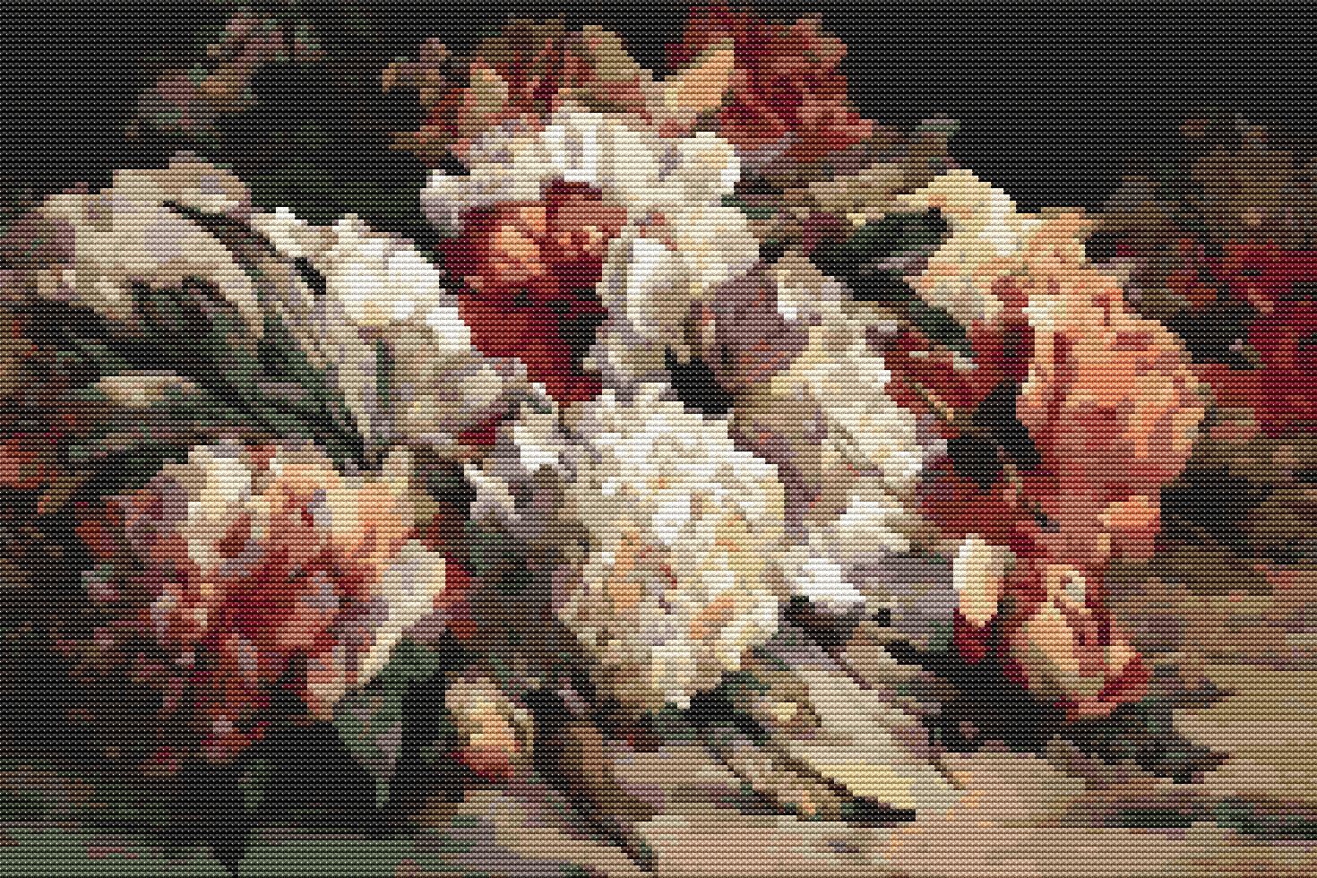 Peonies Cross Stitch Kit | William Jabez Muckley