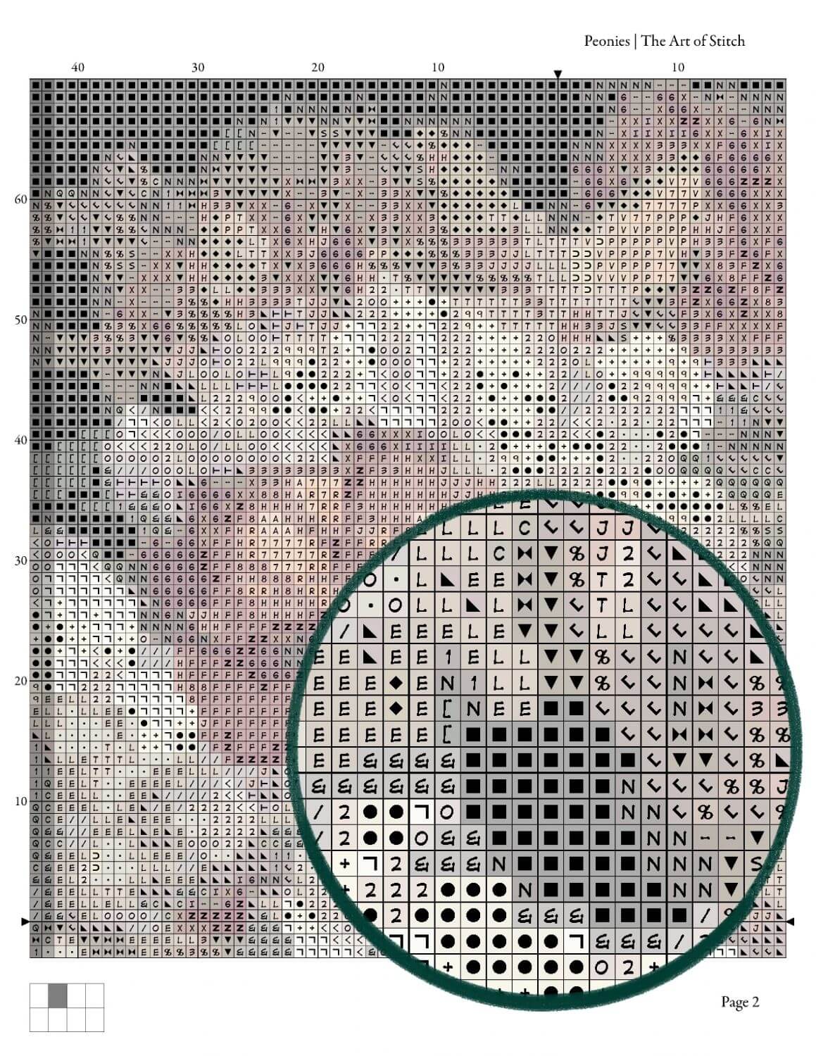 Peonies Cross Stitch Pattern