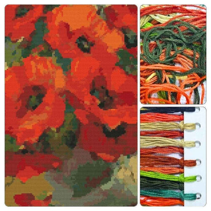 Poppies in a Vase Cross Stitch Kit