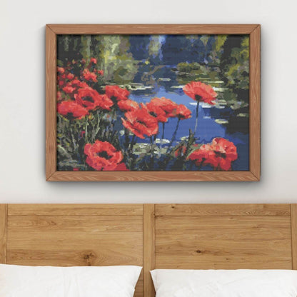 Poppies by the Pond Cross Stitch Kit