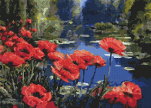 Poppies by the Pond Cross Stitch Kit | William Jabez Muckley