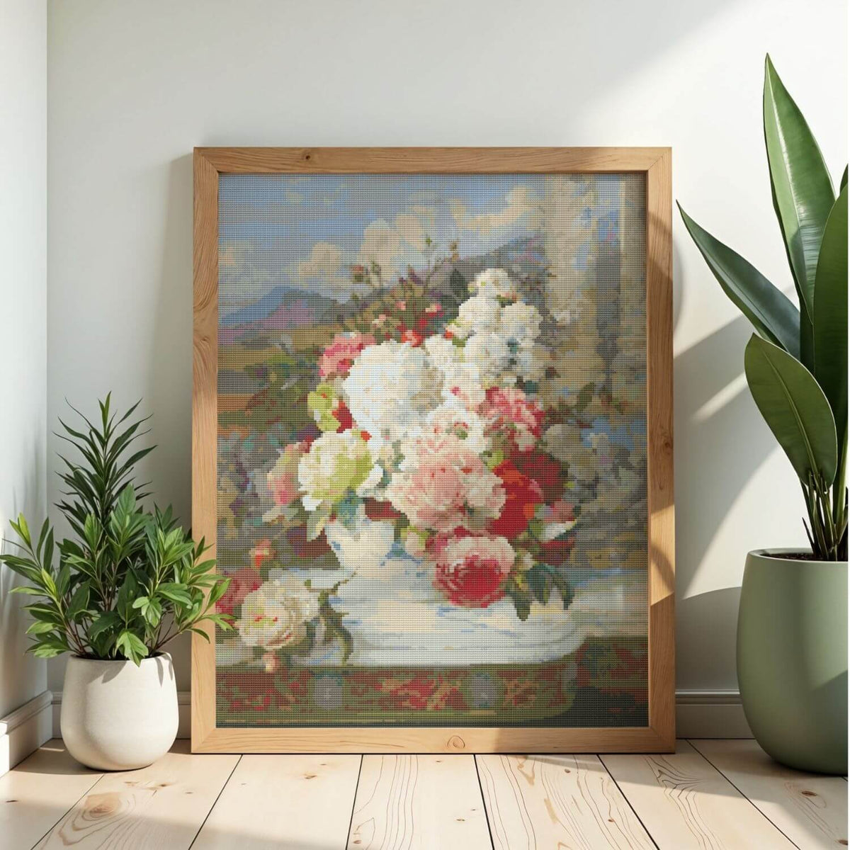 Roses on a Marble Ledge Cross Stitch Kit