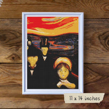 Anxiety Cross Stitch Pattern by Edvard Munch