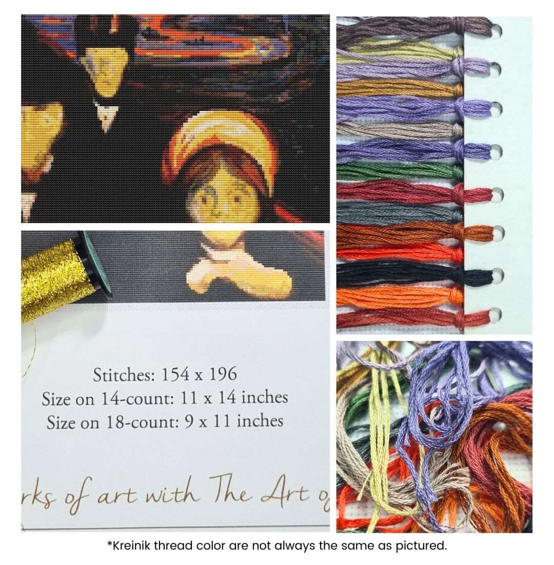 Anxiety Cross Stitch Kit | Edvard Munch