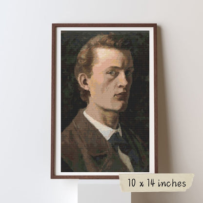 Self Portrait of Edvard Munch Cross Stitch Pattern