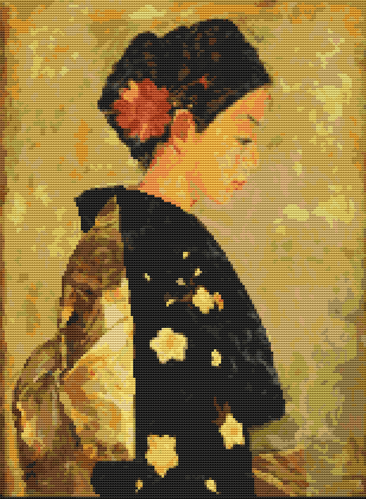 Jeune Femme de Profil Cross Stitch Pattern by Samuel Mutzner