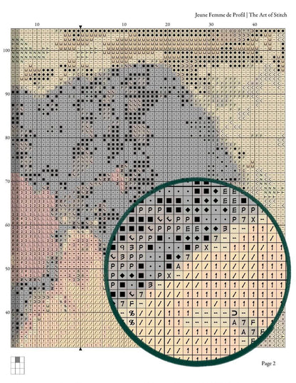 Jeune Femme de Profil Cross Stitch Kit