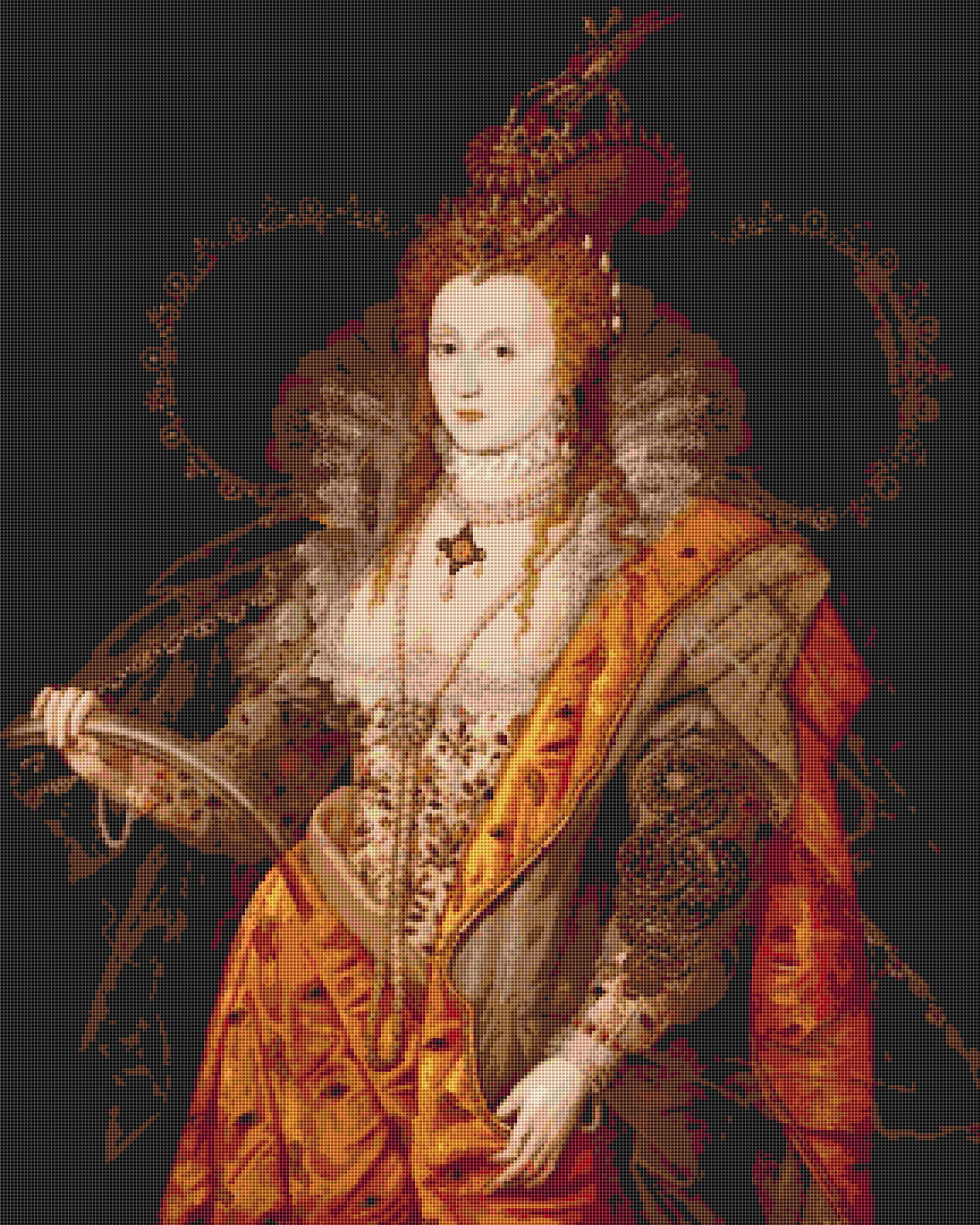 The Rainbow Portrait of Queen Elizabeth I Cross Stitch Pattern