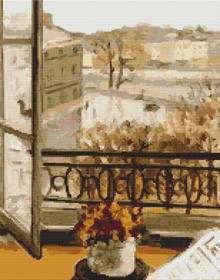 Flowers in the Window Cross Stitch Pattern | Theodor Pallady